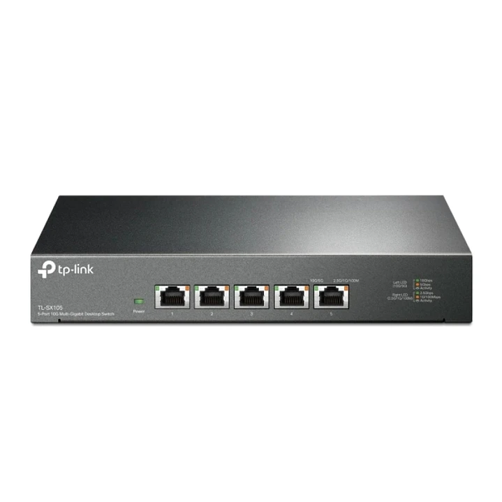 TP-Link TL-SX105 Switch 5 Puertos RJ45 10Gbps - Negociacion Automatica - Conmutacion hasta 100Gbps - Soporta QOS - Plug and Play - Color Negro 1
