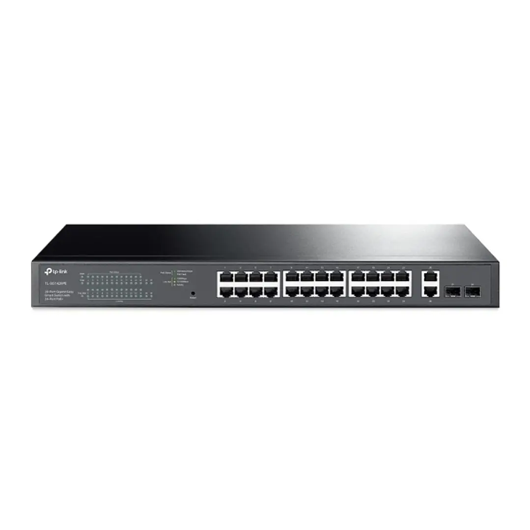 TP-Link TL-SG1428PE Switch 28 Puertos - Gestionado - 24xRJ45 PoE+ 1Gbps - 2xRJ45 1Gbps - 2xSFP 1Gbps - Soporta QOS - Recuperacion Automatica - 2 Venti 1