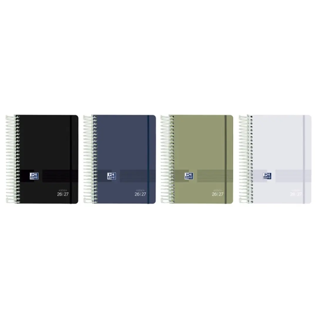 Oxford Live and Go Agenda Escolar con Espiral - Castellano - Tapa de Plastico - Formato Cuartilla - Dia Pagina - Colores Surtidos 1
