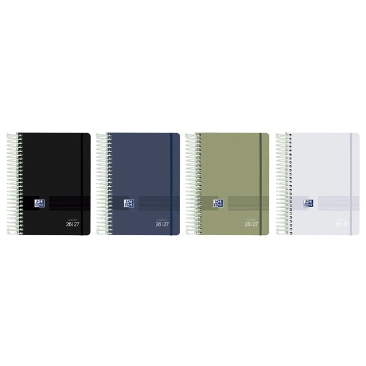 Oxford Live and Go Agenda Escolar con Espiral - Castellano - Tapa de Plastico - Formato Cuartilla - Dia Pagina - Colores Surtidos 1
