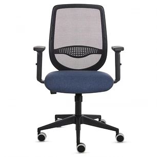 Fellowes Fluenza Silla de Oficina - Respaldo de Malla Transpirable - Reposabrazos Acolchados 2D - Ajuste por Elevacion a Gas - Tejido Ignifugo y Rueda