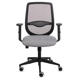 Fellowes Fluenza Silla de Oficina - Respaldo de Malla Transpirable - Reposabrazos Acolchados 2D - Ajuste por Elevacion a Gas - Tejido Ignifugo y Rueda