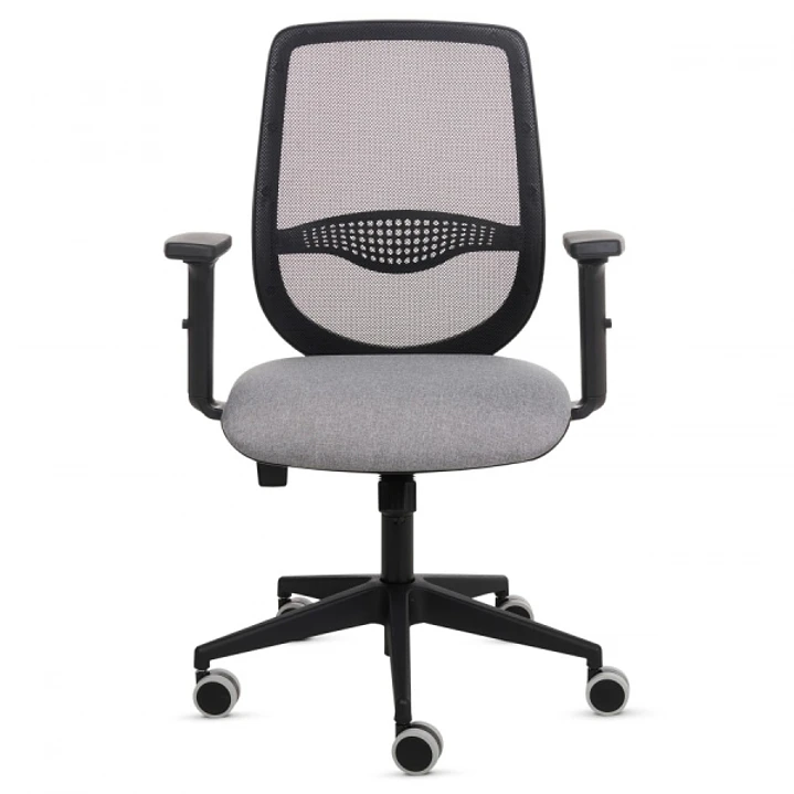 Fellowes Fluenza Silla de Oficina - Respaldo de Malla Transpirable - Reposabrazos Acolchados 2D - Ajuste por Elevacion a Gas - Tejido Ignifugo y Rueda 1