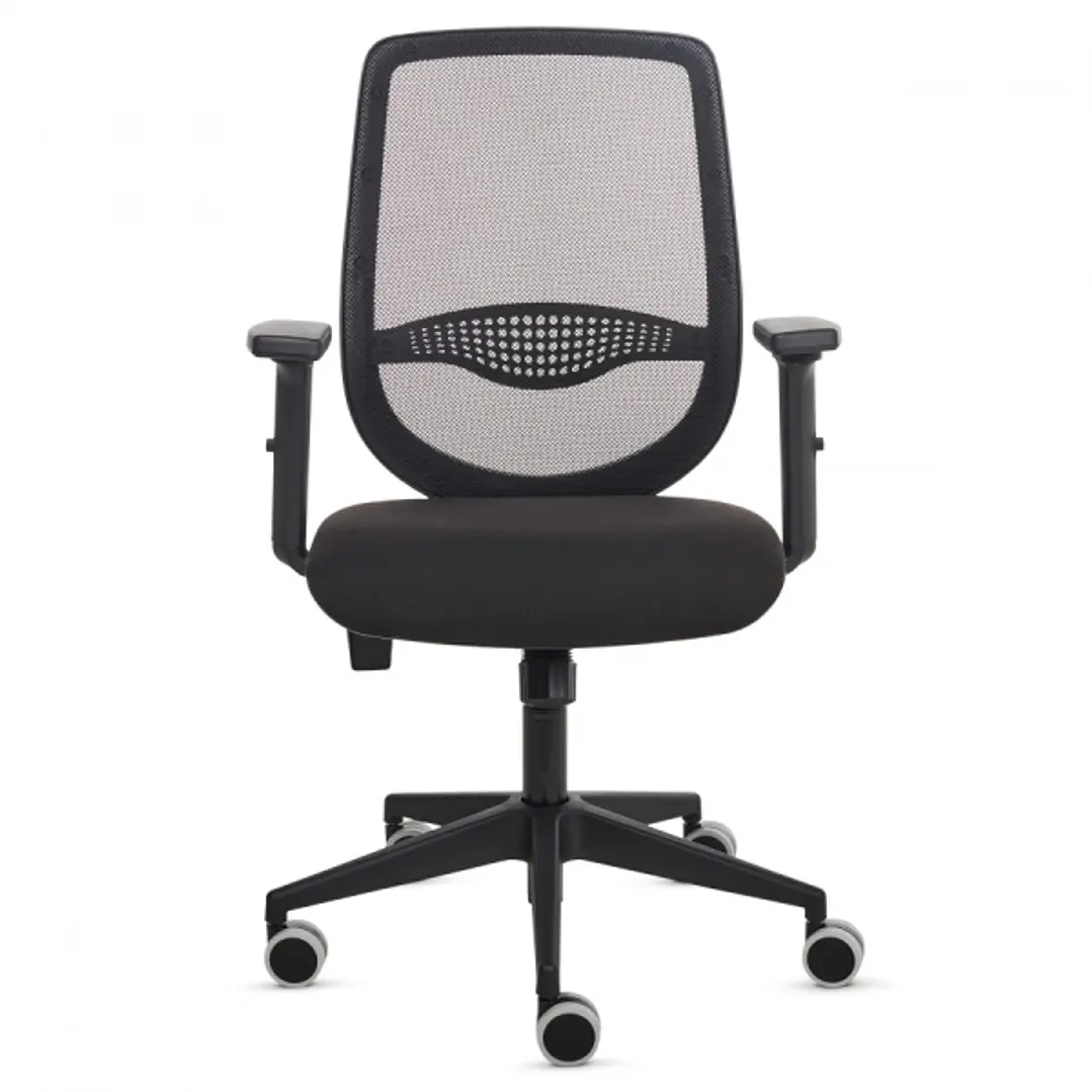 Fellowes Fluenza Silla de Oficina - Respaldo de Malla Transpirable - Reposabrazos Acolchados 2D - Ajuste por Elevacion de Gas - Tejido Ignifugo y Rued 1