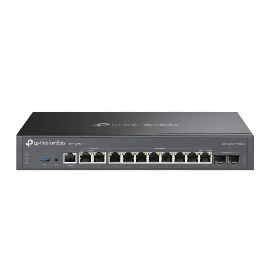 TP-Link Omada ER7412-M2 Router - VPN - 8xRJ45 1Gbps - 2xRJ45 2.5Gbps - 2x1Gbps SFP - USB 3.0 - Carcasa de Acero - Balanceo de Carga - Gestion Centrali 1