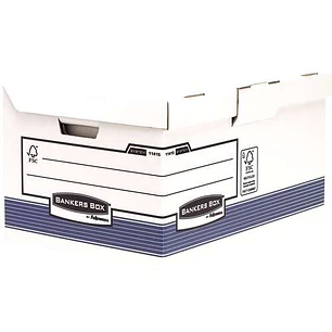 Fellowes Bankers Box Maxi Contenedor de Archivos - Tapa Fija - Montaje Automatico Fastfold - Carton Reciclado Certificacion FSC