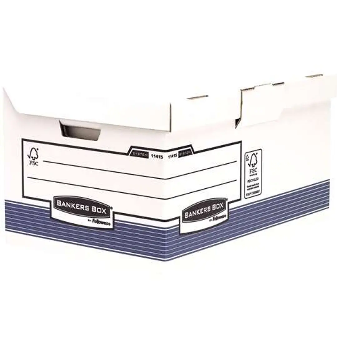 Fellowes Bankers Box Maxi Contenedor de Archivos - Tapa Fija - Montaje Automatico Fastfold - Carton Reciclado Certificacion FSC 1