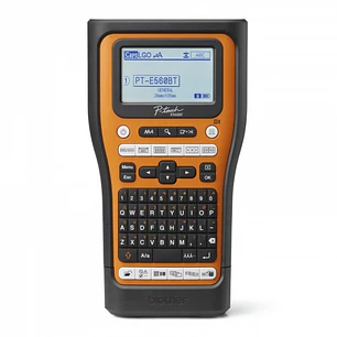 Brother PT-E560BTVP Rotuladora Electronica Bluetooth - Con Conexion a PC - Pantalla LCD - Ancho Max. de Cinta 18mm - Color Negro/Naranja