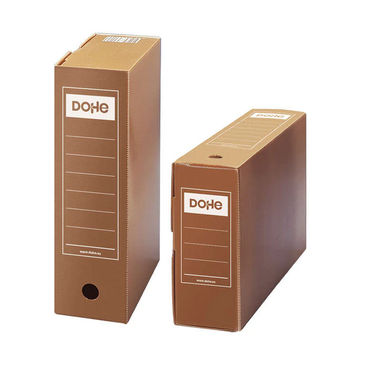 Dohe Caja de Archivo Definitivo Polipropileno Acanalado Lomo 115mm - Tamaño Folio Prolongado - Utilizable en Horizontal y Vertical - Facil Montaje - C 1
