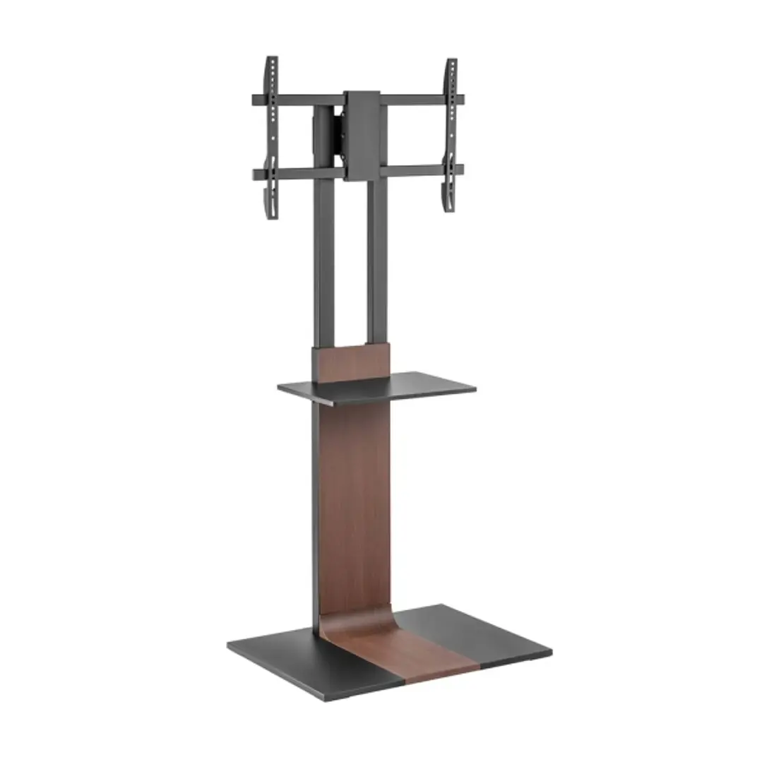 Aisens Soporte de Suelo para TV 37-86 - Acero Alta Resistencia - Bandeja - Vesa Maximo 600x400mm - Carga Maxima 50Kg - Color Negro/Marron 1