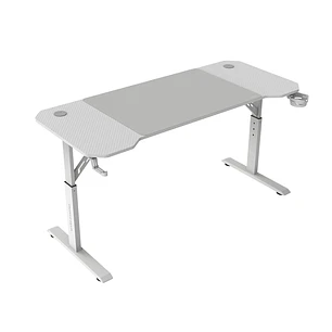 Mars Gaming MGD-ERGO140 Mesa Gaming - Altura Ajustable con 3 Posiciones - Soportes Auriculares y Bebidas - Alfombrilla XXL - Estructura Acero - 140x60