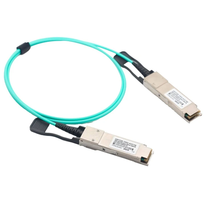 Ruijie 100G-AOC-5M Cable de Fibra Optica AOC - QSFP28 - 5 Metros - 100 Gbps por Canal - Color Turquesa 1