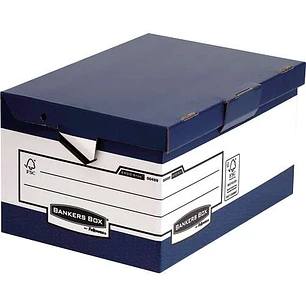 Fellowes Bankers Box Ergo-Stor Maxi Contenedor de Archivos con Asas Ergonomicas - Tapa Fija - Montaje Automatico Fastfold - Carton Reciclado Certifica