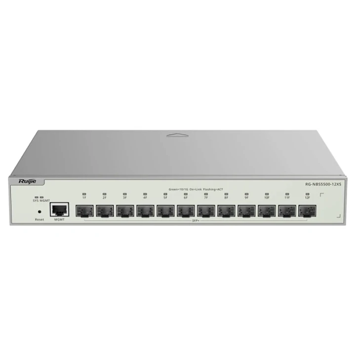 Ruijie RG-NBS5500-12XS Switch Gestionado en Capa 3 - Puerto Mgmt 100Mbps - 12x SFP+ hasta 10Gbps - Fuente de Alimentacion Fija - Color Acero 1