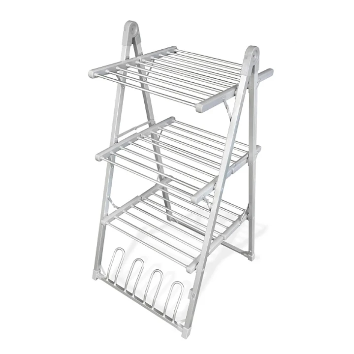 Innovagoods Verayer Tendedero Electrico Plegable - 300W - Soporta hasta 2.5kg por Nivel - Cable 140cm - Temperatura hasta 55ºC - Plegable - Soporte pa 1