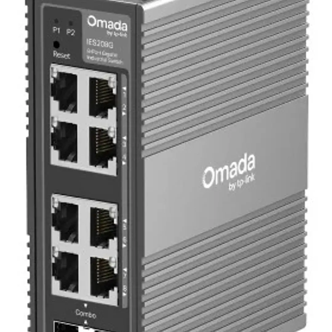 TP-Link Omada IES208G Switch 8 Puertos - Gestionado - 6xRJ45 1Gbps - 2xRJ45/SFP Combo - Conmutacion hasta 16Gbps - Soporta QOS - Color Gris Oscuro 1