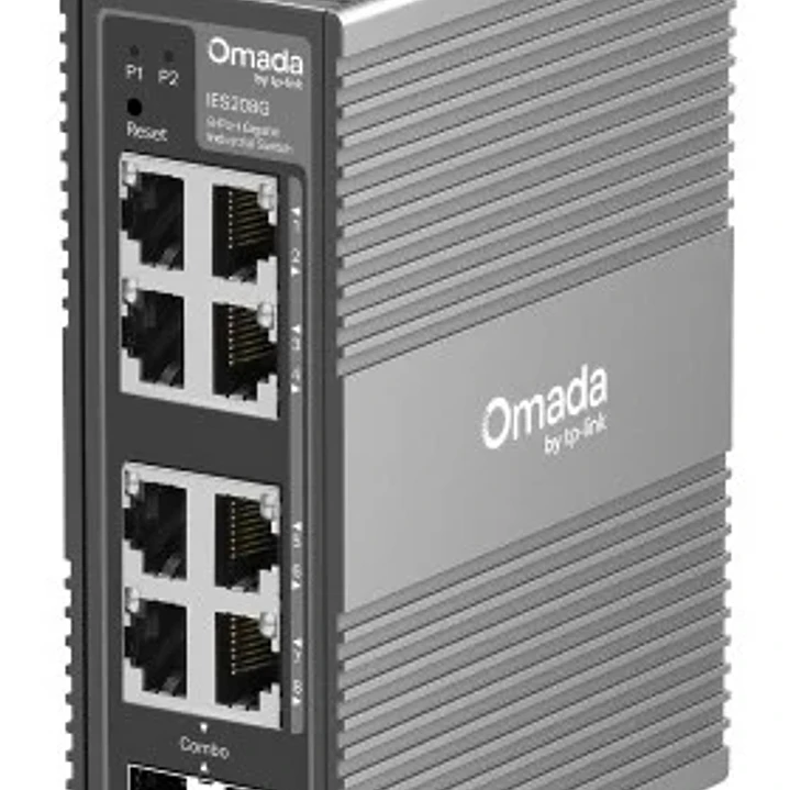 TP-Link Omada IES208G Switch 8 Puertos - Gestionado - 6xRJ45 1Gbps - 2xRJ45/SFP Combo - Conmutacion hasta 16Gbps - Soporta QOS - Color Gris Oscuro 1