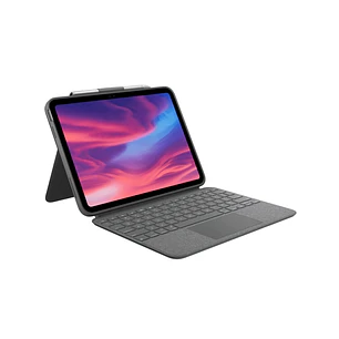 Logitech Combo Touch Funda con Teclado Retroiluminado Inalambrico para iPad (Gen 10 y A16) - Trackpad - Escritura, Visualizacion, Dibujo y Lectura - C