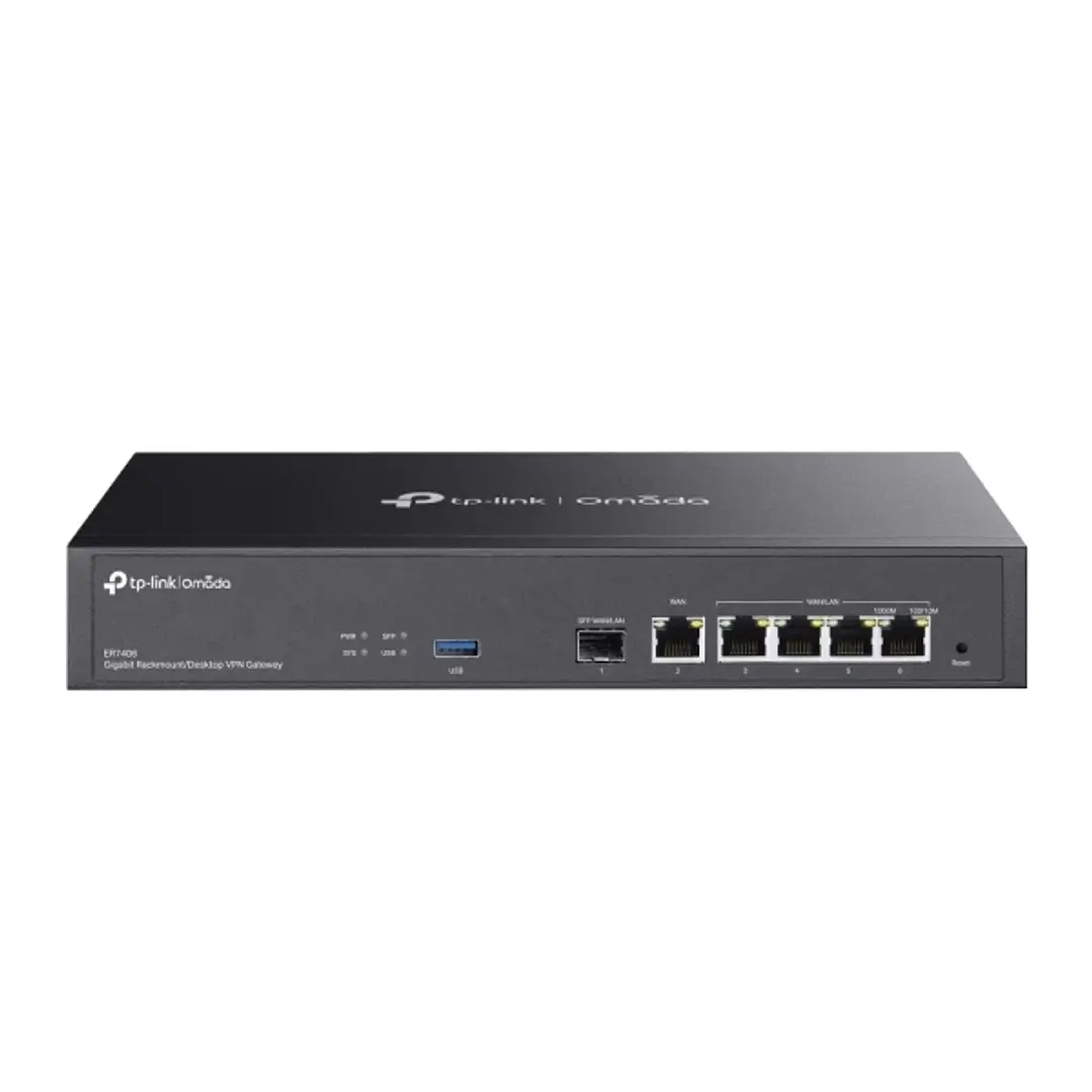 TP-Link Omada ER7406 Router - VPN - 4x1Gbps WAN/LAN - 1Gbps WAN - 1Gbps SFP - Balanceo de Carga - Carcasa de Acero - Gestion Centralizada en la Nube - 1