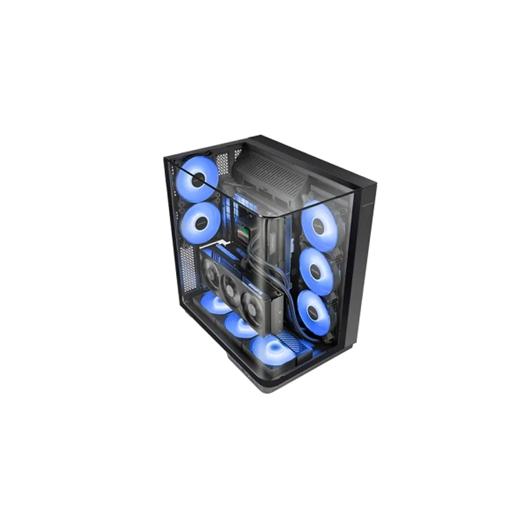 Mars Gaming MC-INFINIO Caja Torre ATX - 2 Ventiladores de 120mm FRGB - Cristal Templado Curvo Continuo - Montaje Vertical para GPU - 7 Ranuras de Expa 1