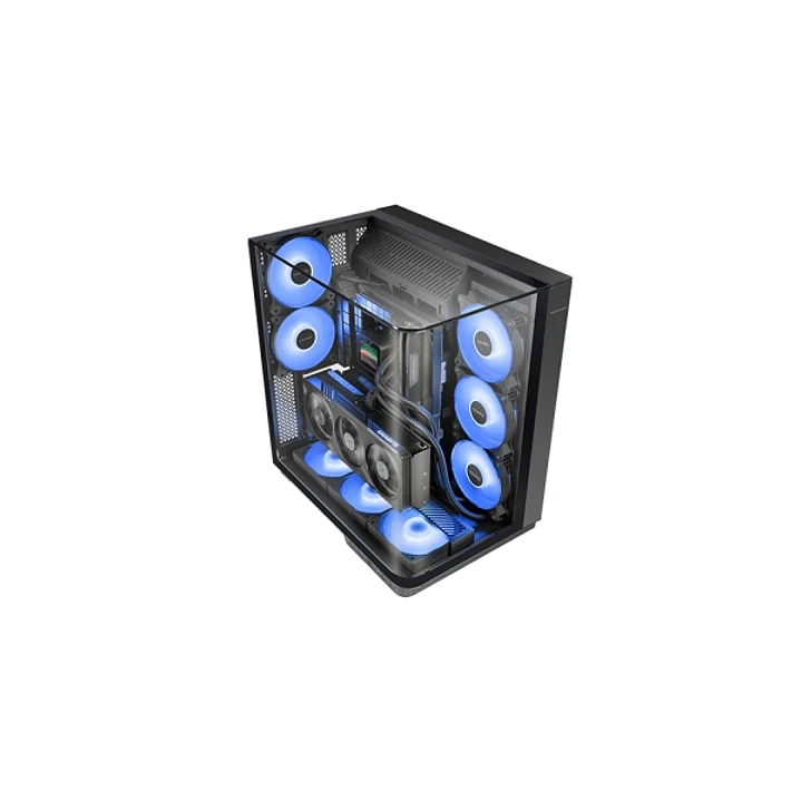 Mars Gaming MC-INFINIO Caja Torre ATX - 2 Ventiladores de 120mm FRGB - Cristal Templado Curvo Continuo - Montaje Vertical para GPU - 7 Ranuras de Expa 1