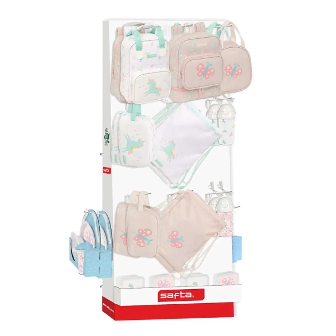 Safta Expositor con 10 Ganchos para Mochilas - Material Ecologico - Carton Reciclado - Ligero y Resistente - Facil de Instalar - Optimiza Espacio - 65 1