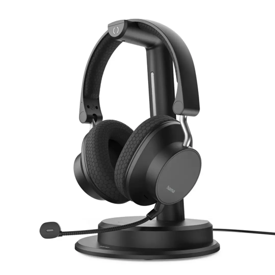 Hama BT-900 Auriculares con Microfono Omnidireccional - Bluetooth - Diadema Ajustable - Rango 10m - Plegable - Jack 3.5mm - Carga por USB-C - Color Ne 1
