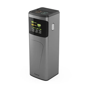 Hama High Power Bateria Externa Powerbank 24000mAh - Potencia 150W - USB-C - USB-A - Power Delivery - Pantalla TFT - Indicador de Carga - 3 Conexiones
