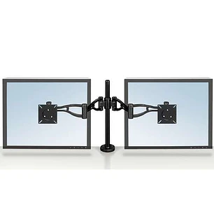 Fellowes Professional Series Brazo Doble para Monitor - Ajustable en Altura - Regulable en Profundidad - Regulable en Inclinacion - Hasta 10kg - Color