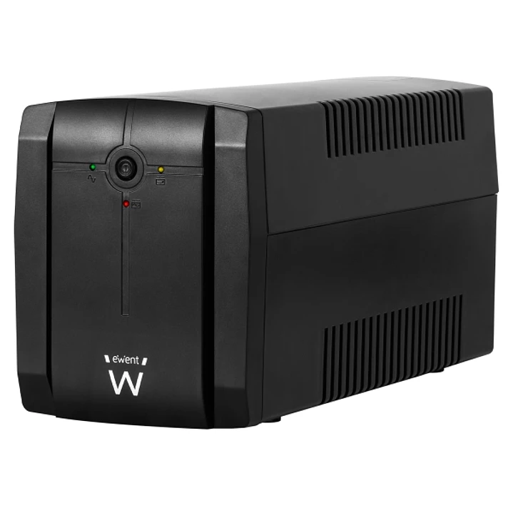 Ewent SAI Interactivo 1300VA/720W - 3x Schuko - Cable de Alimentacion - Funcion AVR - Notificacion Sonora y LED - Proteccion Electrica - Bateria de 12 1