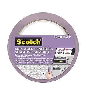 Scotch Expositor Dispensador de 32 Rollos de Cinta de Enmascarar - 36mm x 41m - Superficies Delicadas - Color Morado