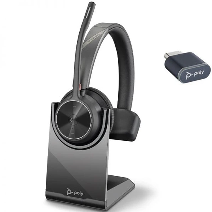 HP Poly Voyager 4310-M Auricular Monoaural con Microfono con Base de Carga - Bluetooth 5.2 - Dongle USB-C - Color Negro 1