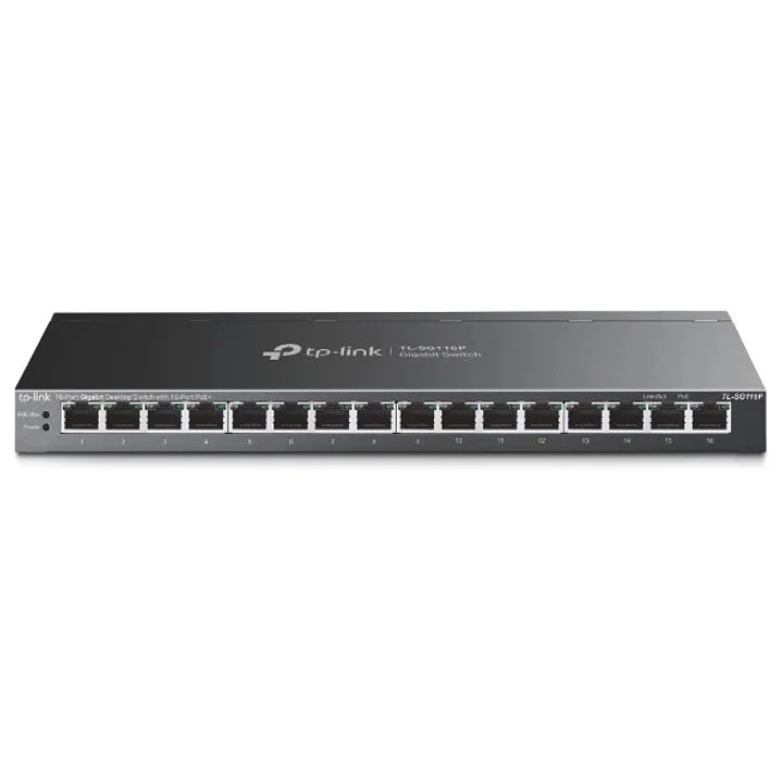 TP-Link TL-SG116P Switch 16 Puertos - No Administrado - RJ45 PoE 1Gbps - Conmutacion hasta 32Gbps - Recuperacion Automatica - Color Negro 1