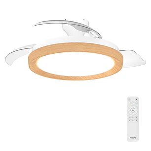 Philips Bliss DC Fan Ceiling Ventilador de Techo con Luz LED Hasta 6500K - Aspas Retractiles - 35W Ventilador + 28W Luz - Mando a Distancia - Color Bl