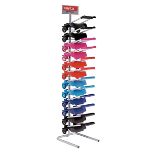 Safta Expositor con 12 Carros Portamochilas - Ruedas Antivibracion - Plegable y Compacto - Sistema Antivuelco - Sujecion Universal - 32x16x44cm - Colo