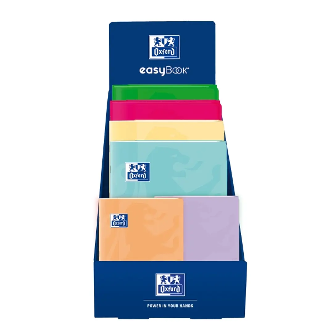 Oxford Expositor con 40 Libretas Grapadas - Formatos A4 y A5 - Bolsa Interior - Solapas - Marcapaginas - Anti Traspaso de Tinta - Colores Surtidos 1