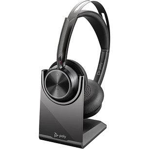 HP Poly Voyager Focus 2 MS Auriculares con Microfono Bluetooth 5.1 - Cancelacion de Ruido - Almohadillas Acolchadas - Autonomia hasta 40h - Control en