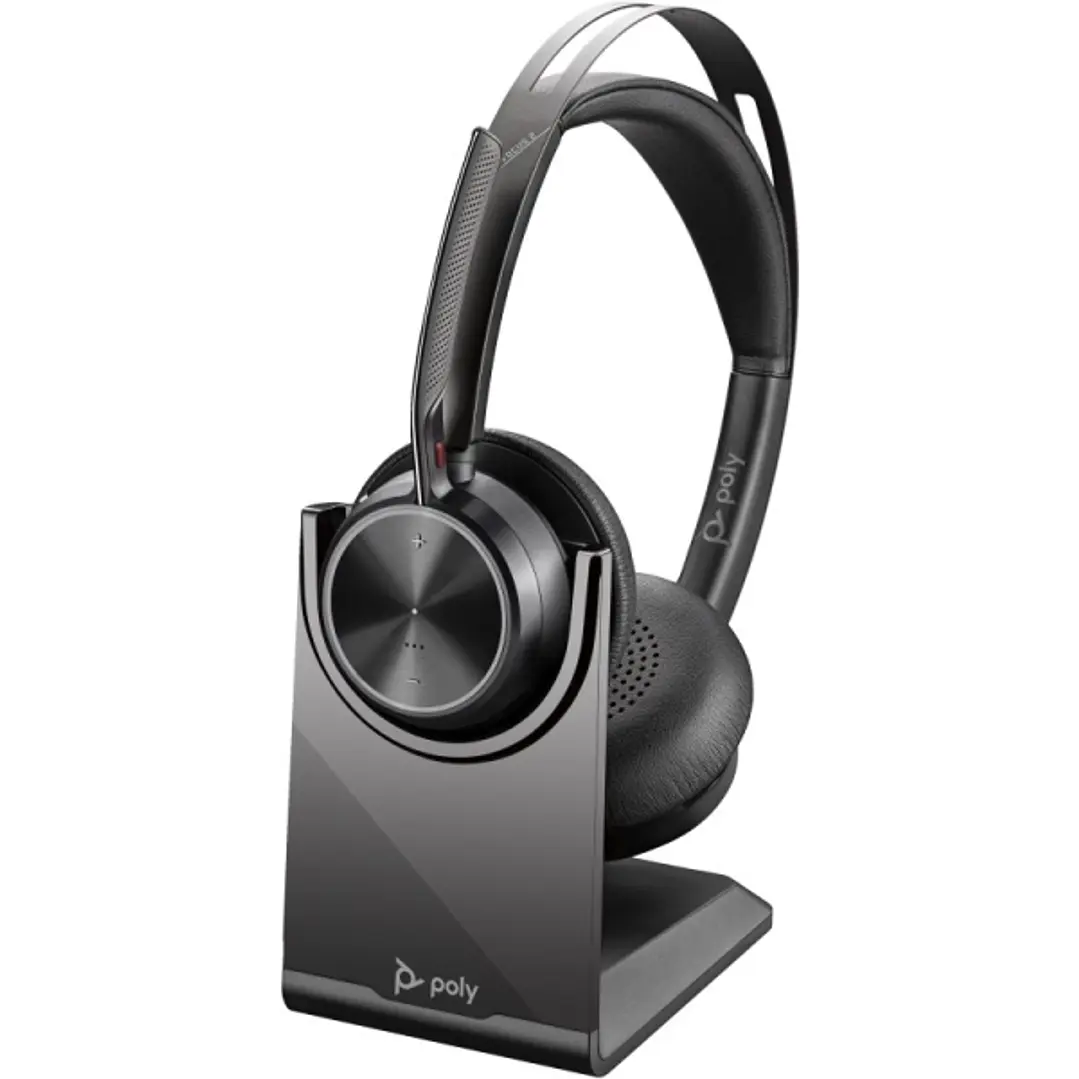 HP Poly Voyager Focus 2 MS Auriculares con Microfono Bluetooth 5.1 - Cancelacion de Ruido - Almohadillas Acolchadas - Autonomia hasta 40h - Control en 1