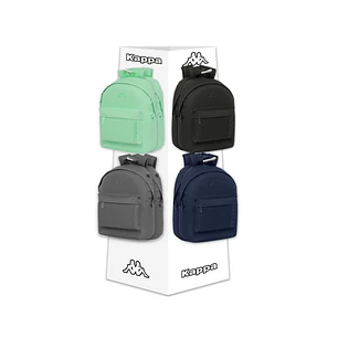 Safta Kappa Basics Expositor con 8 Ganchos para Mochilas - Carton Reciclado - 420x420x1600mm - Colores Surtidos