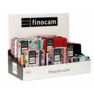 Finocam Minimal Design Expositor con 22 Agendas Minimal Surtidas en Catalan - Anual 2026 - Color Surtidos