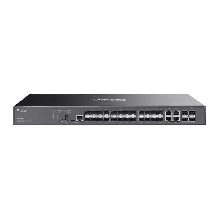 TP-Link Omada SG5428XF Switch 28 Puertos - Gestionable - 20xSFP - 4xRJ45/SFP Combo - 4xSFP+ 10Gbps - Conmutacion hasta 128Gbps - Color Negro 1