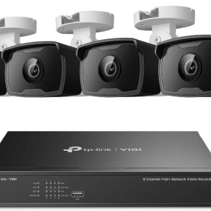 TP-Link Vigi NK8P-B434I Pack de Videovigilancia con 4 Camaras y Grabadora NVR de 8 Canales - 4K - Deteccion Inteligente - IP67 - Resolucion de 3Mpx -  1