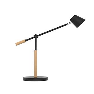 Unilux Vicky Lampara LED de Escritorio - 3 Niveles de Intensidad - Puerto USB - Interruptor Tactil - Madera de Haya - Color Negro