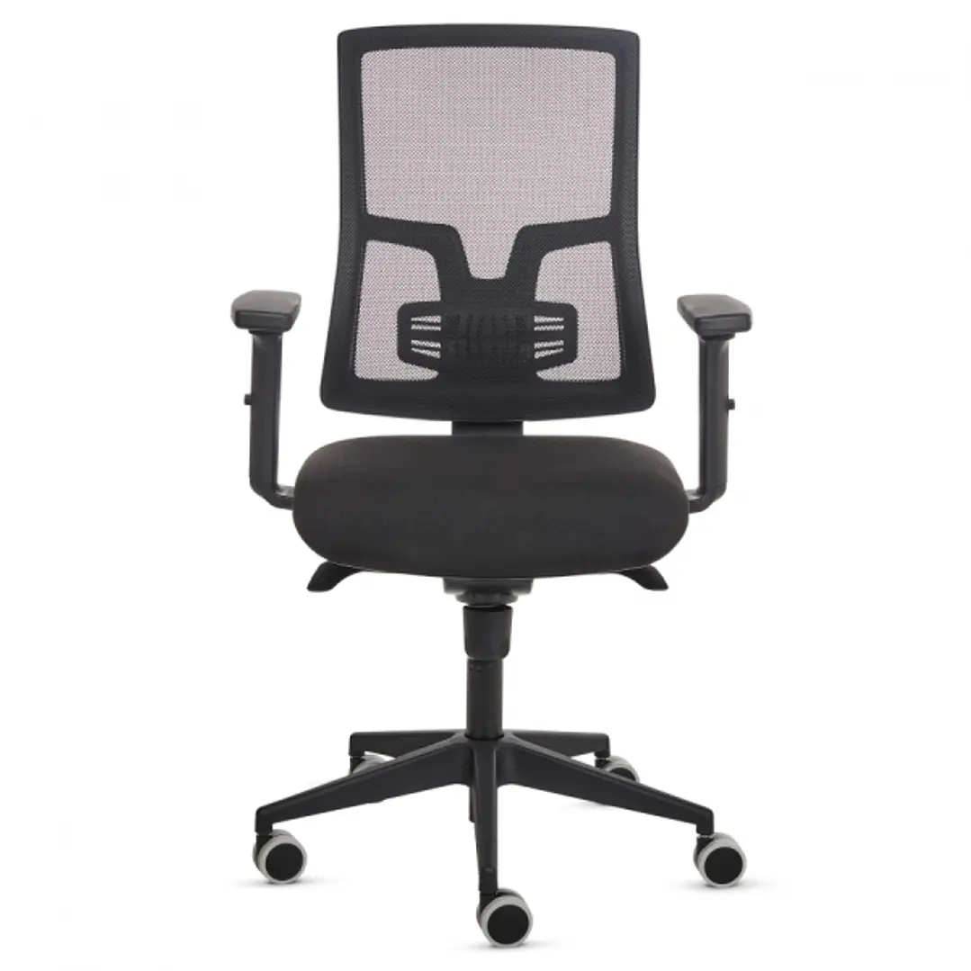 Fellowes Eleganza Silla de Oficina - Respaldo de Malla Transpirable Ajustable en Altura - Soporte Lumbar Ajustable - Reposabrazos Acolchados 2D - Ajus 1