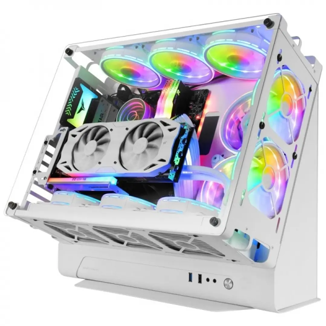Mars Gaming MCB Caja PC Custom - Capacidad XL - Soporte Refrigeracion Liquida - Estructura Modular Doble Camara - Hasta 10 Ventiladores - Color Blanco 1