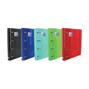 Oxford Europeanbinder Classic A4+ Carpeta de Anillas con Recambio 1 Linea - Tapa Extradura - Cierre con Goma Elastica - Colores Surtidos