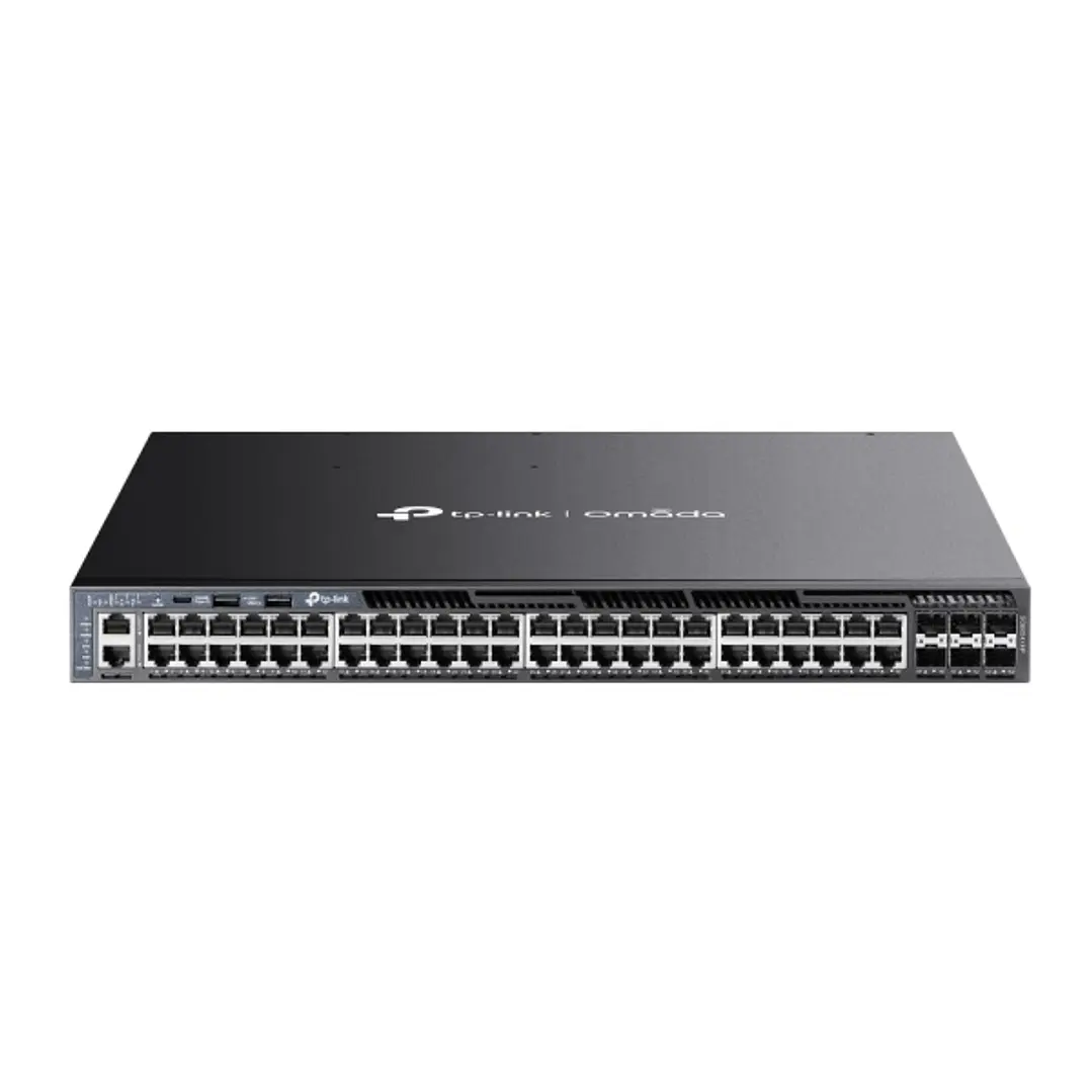 TP-Link Omada SG6654XHP Switch 54 Puertos - 4 Ventiladores - 48xRJ45 PoE+ 1Gbps - 6xSFP+ 10Gbps - Soporta QOS - Doble Fuente de Alimentacion - Conmuta 1