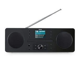 Hama Dr1560Cbt Radio CD Digital - Potencia 10W - Bluetooth - Jack 3.5mm - USB-A - Temporizador - Reloj - Cable 146cm - 35x22x12.5cm - Color Negro y Gr