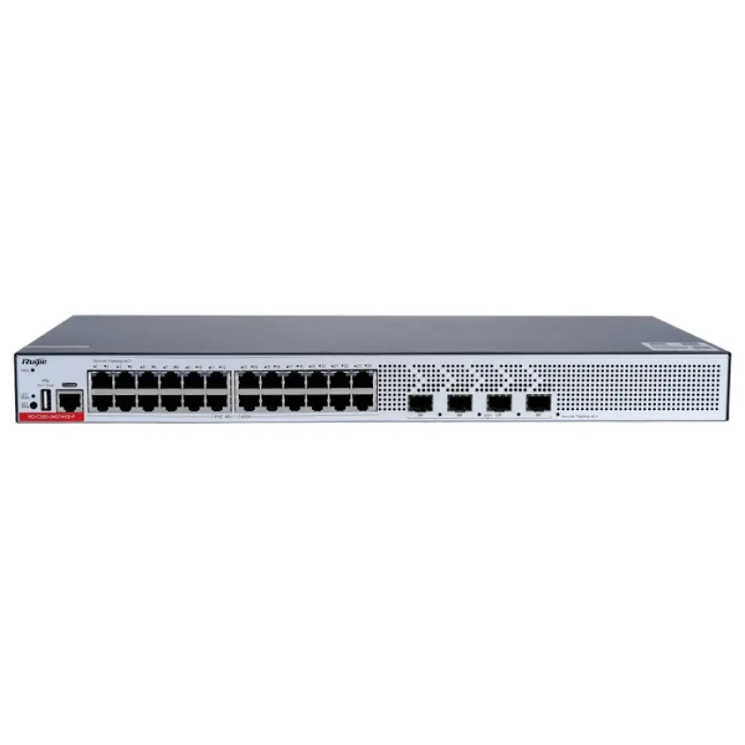 Ruijie RG-CS83-24GT4XS-P Switch - 24 Puertos Ethernet hasta 1Gbps - 4x SFP+ hasta 10Gbps - PoE/PoE+ hasta 370W - Fuente de Alimentacion Fija - Color N 1