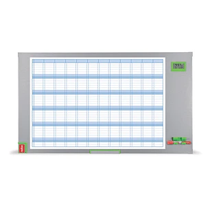 Nobo Performance Plus Planificador Anual de Pizarra Magnetica 725x50x1178mm - Pantalla con Fecha y Hora - Incluye Rotulador y Kit Magnetico